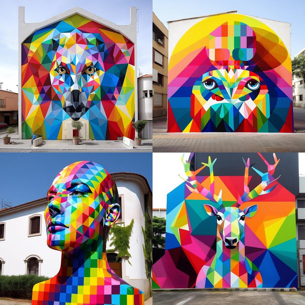 Okuda San Miguel style, Midjourney V5, render 1 of 4