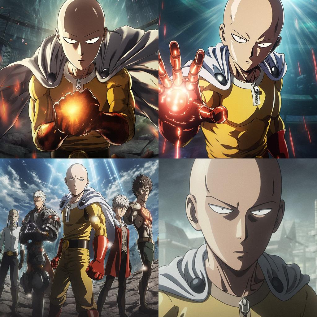 One-Punch Man style, Midjourney V5, render 1 of 4