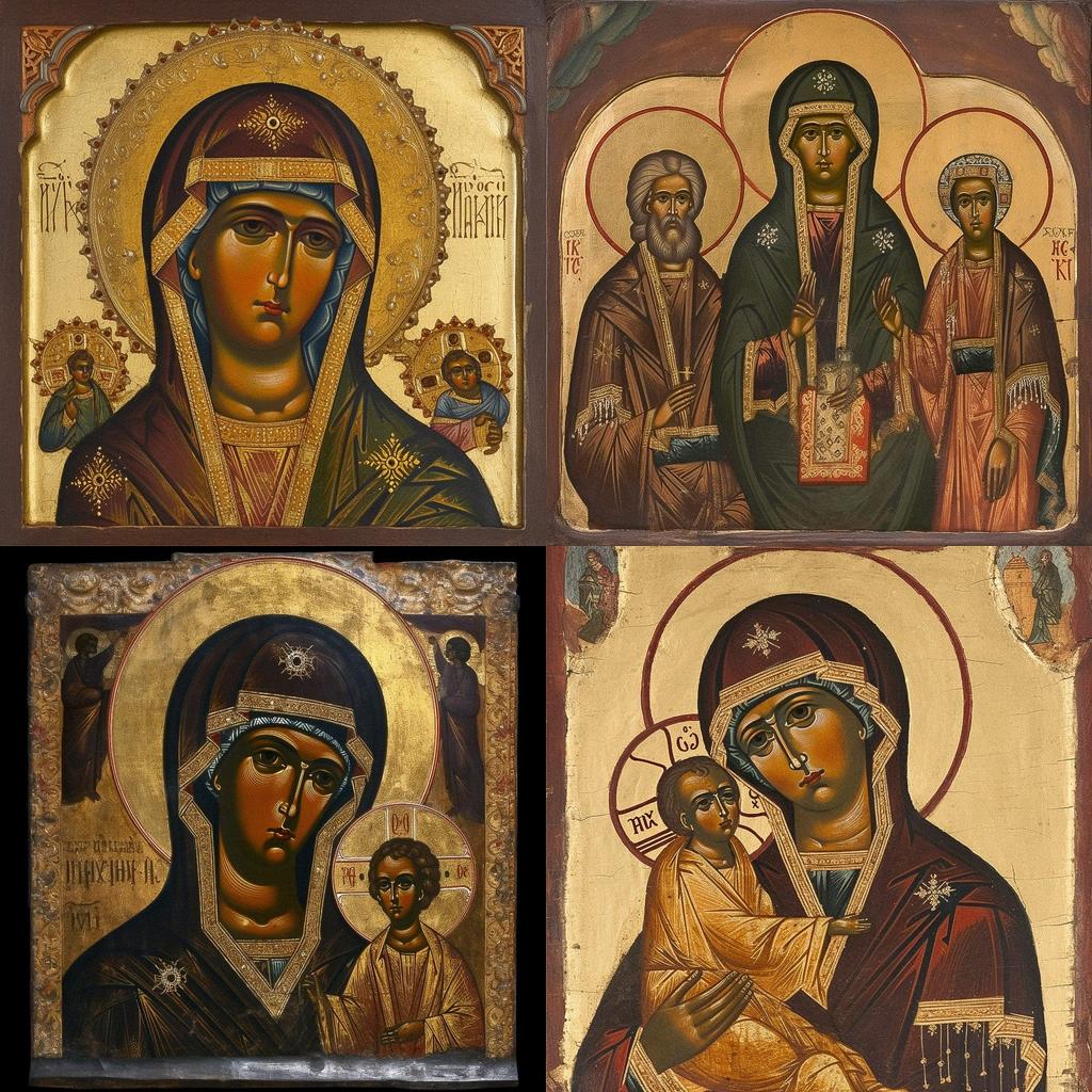 Orthodox icon style, Midjourney V5, render 1 of 4