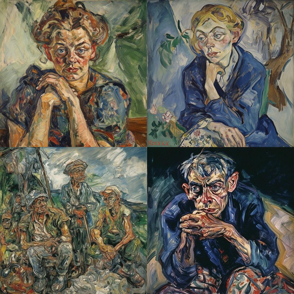 Oskar Kokoschka style, Midjourney V5, render 1 of 4