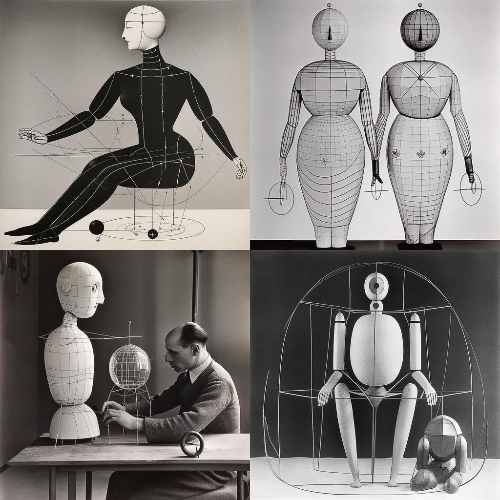 Oskar Schlemmer style, Midjourney V5, render 1 of 4