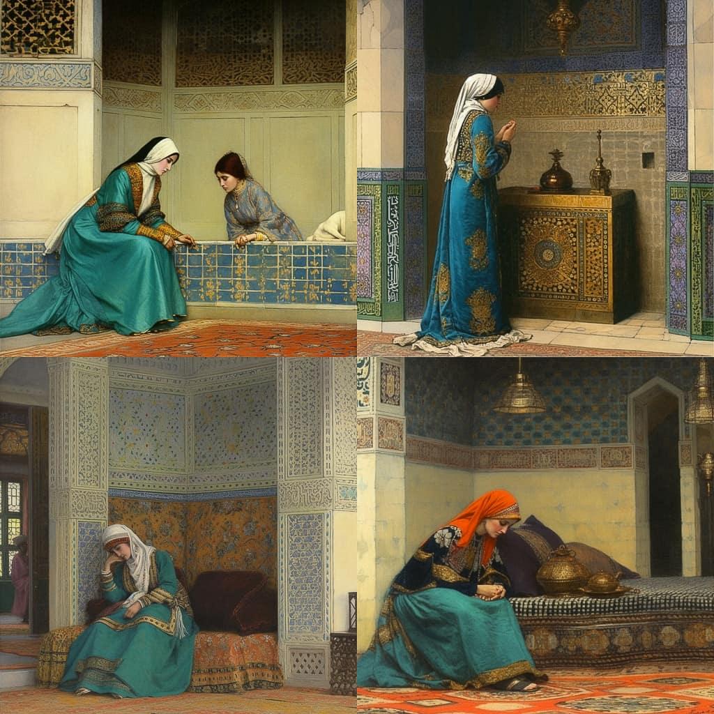 Osman Hamdi Bey style, Midjourney V5, render 1 of 4