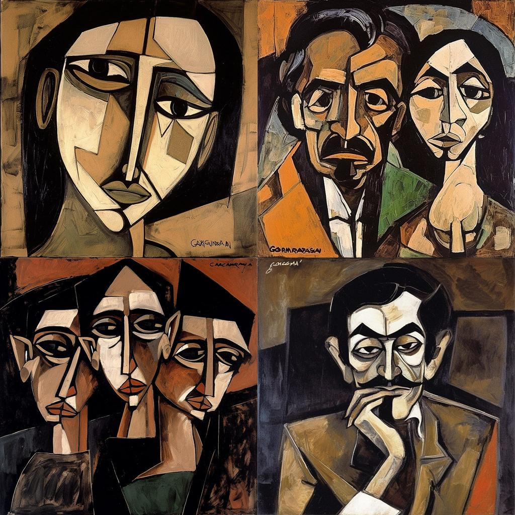 Oswaldo Guayasamin style, Midjourney V5, render 1 of 4