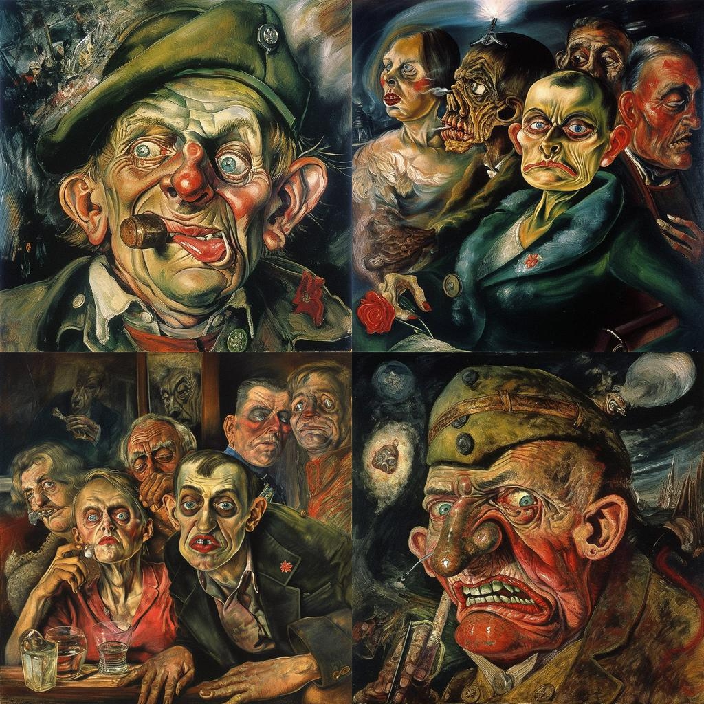 Otto Dix style, Midjourney V5, render 1 of 4