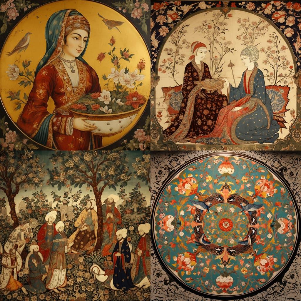 Ottoman art style, Midjourney V5, render 1 of 4