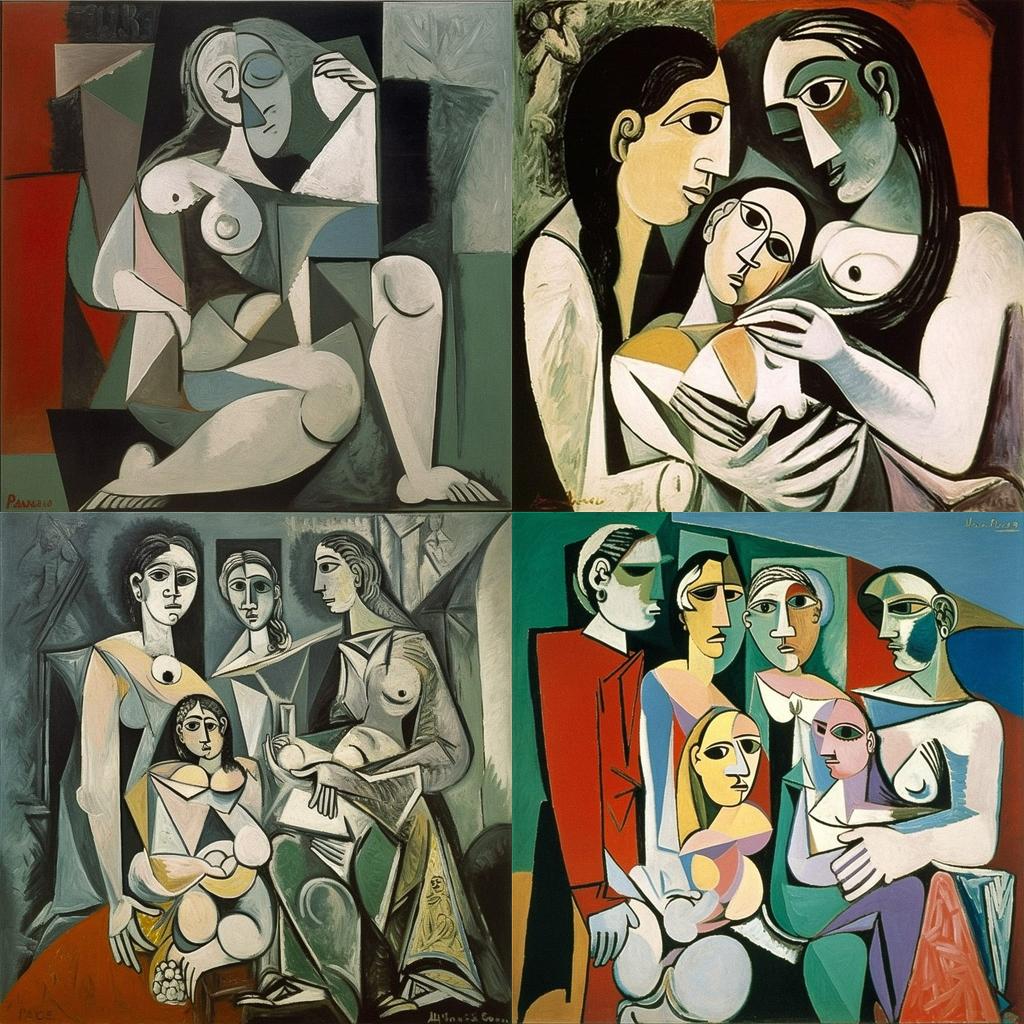Pablo Picasso style, Midjourney V5, render 1 of 4