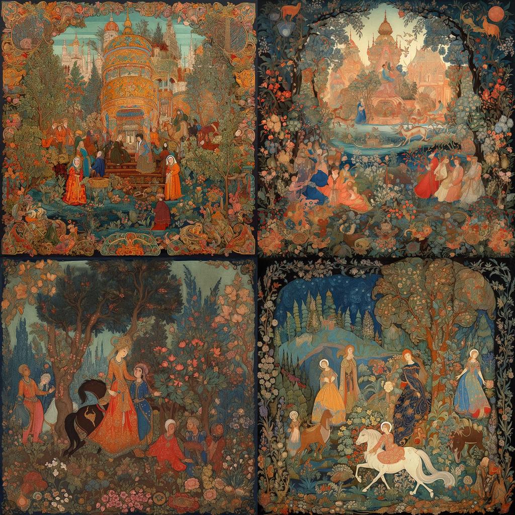 Palekh style, Midjourney V5, render 1 of 4