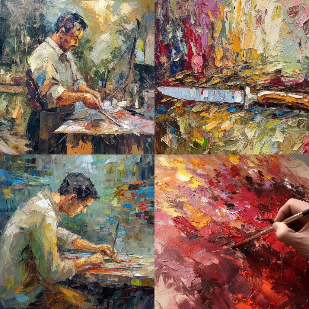 Palette knife drawing style, Midjourney V5, render 1 of 4