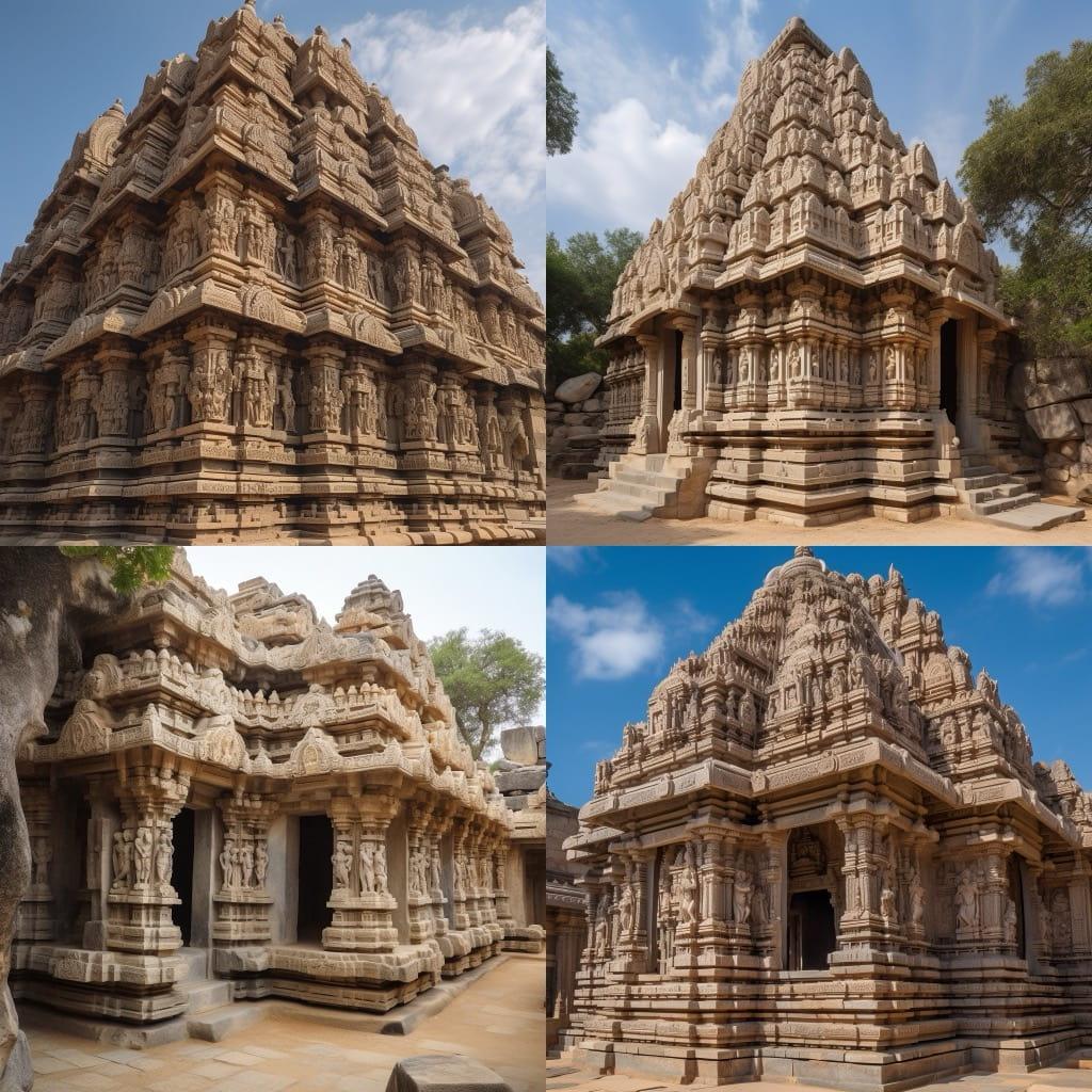 Pallava architecture style, Midjourney V5, render 1 of 4