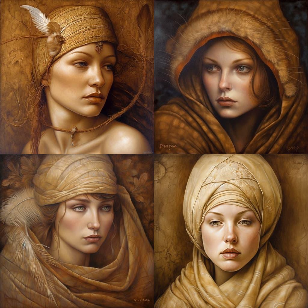 Pam Hawkes style, Midjourney V5, render 1 of 4