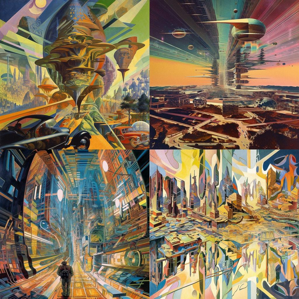 Panfuturism style, Midjourney V5, render 1 of 4
