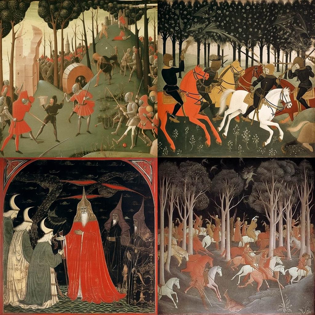Paolo Uccello style, Midjourney V5, render 1 of 4