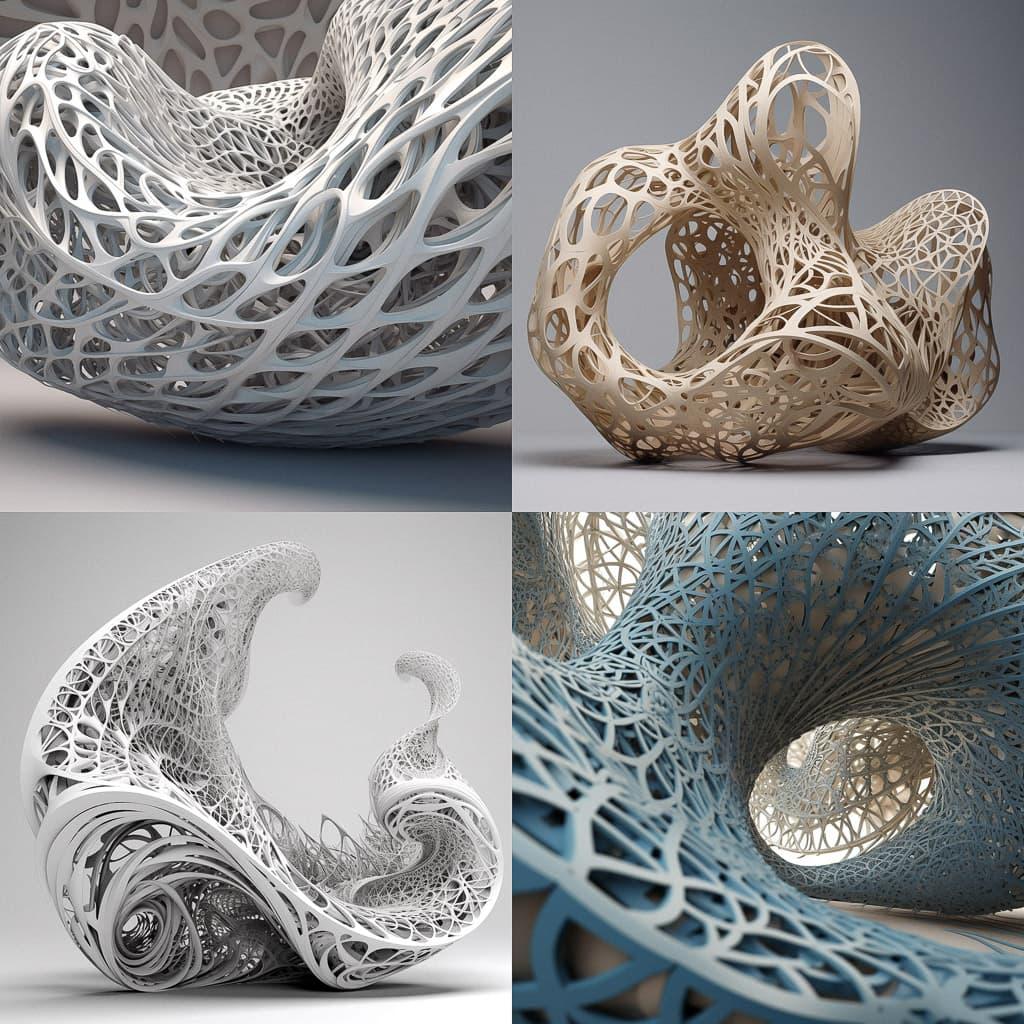 Parametric art style, Midjourney V5, render 1 of 4