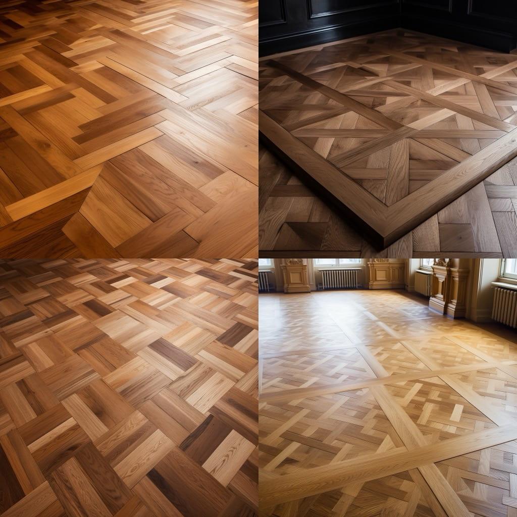 Parquetry style, Midjourney V5, render 1 of 4