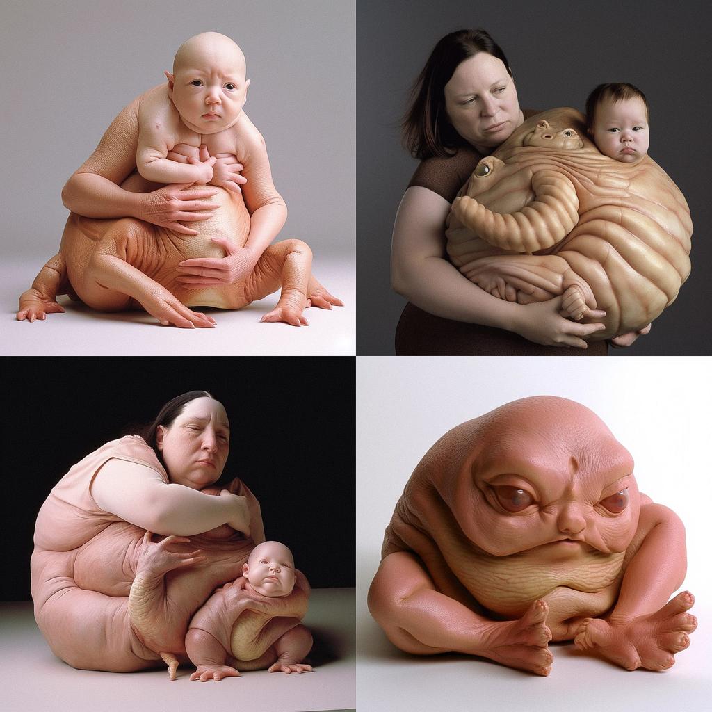 Patricia Piccinini style, Midjourney V5, render 1 of 4