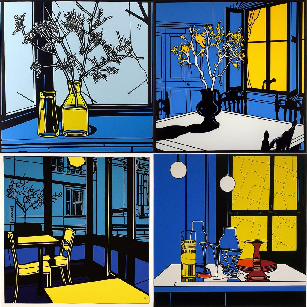 Patrick Caulfield style, Midjourney V5, render 1 of 4