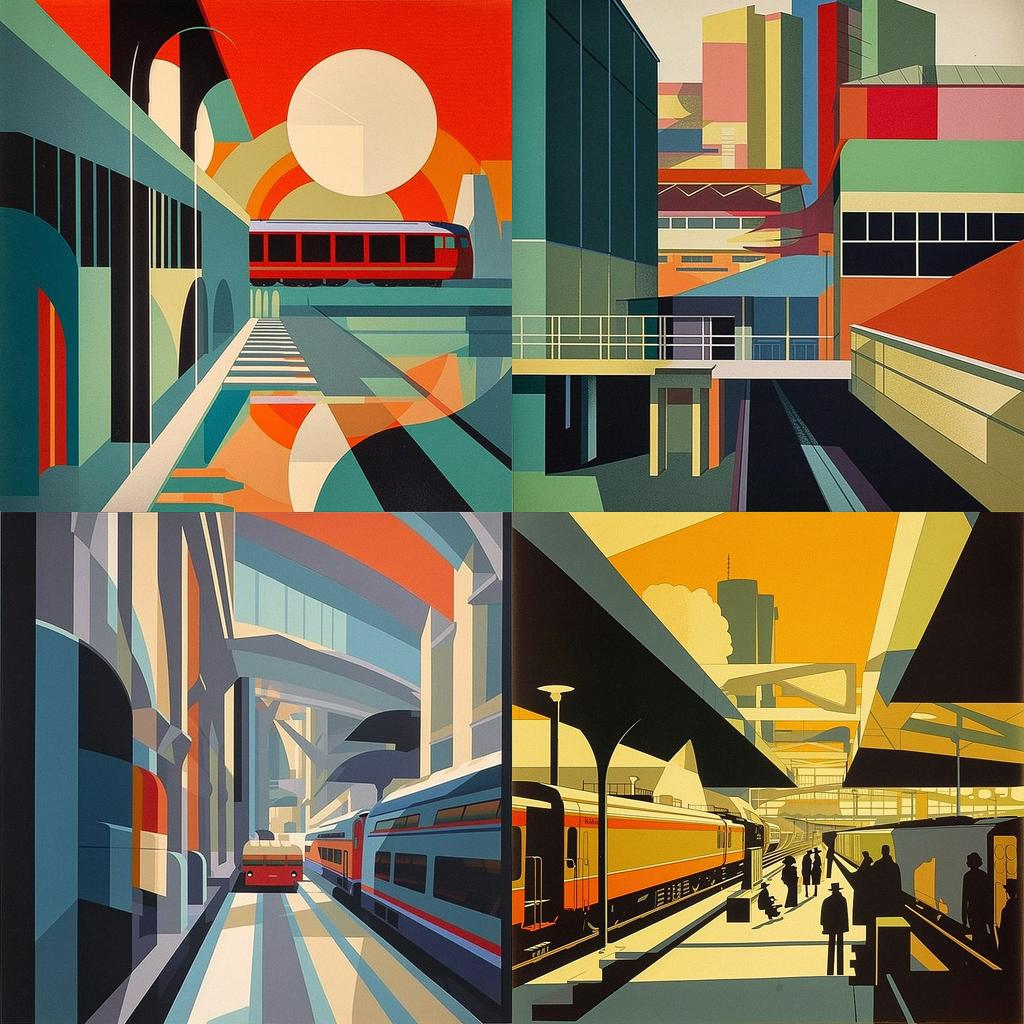 Paul Catherall style, Midjourney V5, render 1 of 4