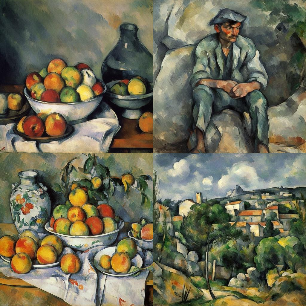 Paul Cezanne style, Midjourney V5, render 1 of 4