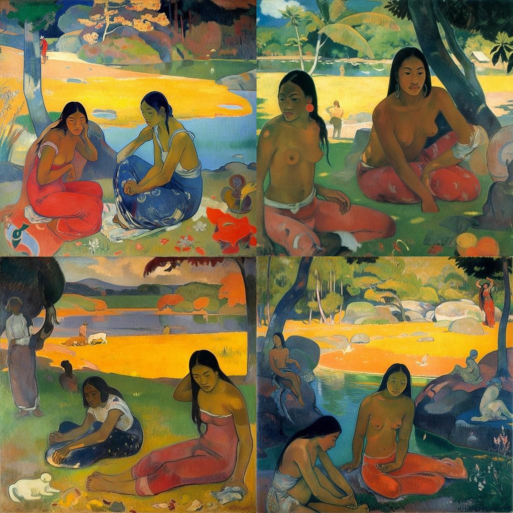 Paul Gauguin style, Midjourney V5, render 1 of 4