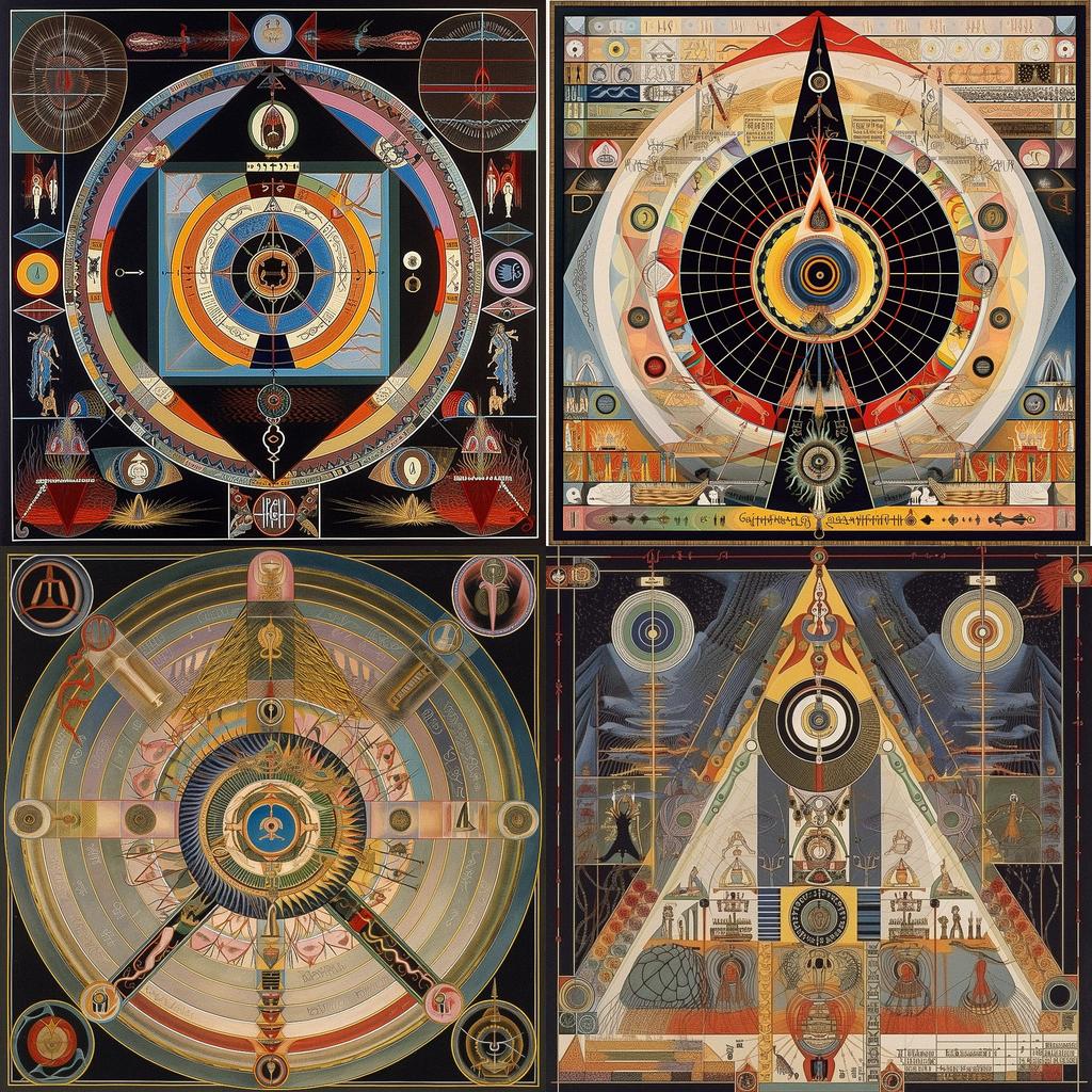 Paul Laffoley style, Midjourney V5, render 1 of 4