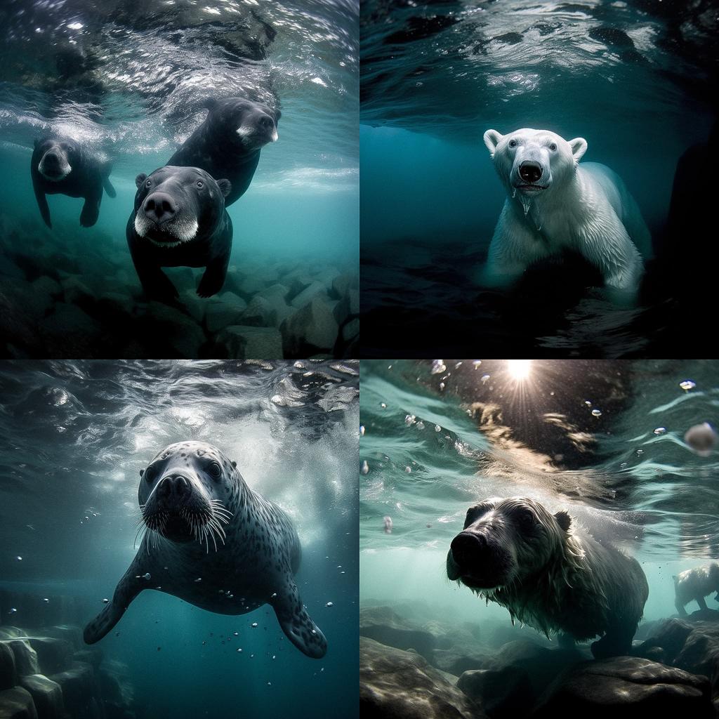 Paul Nicklen style, Midjourney V5, render 1 of 4