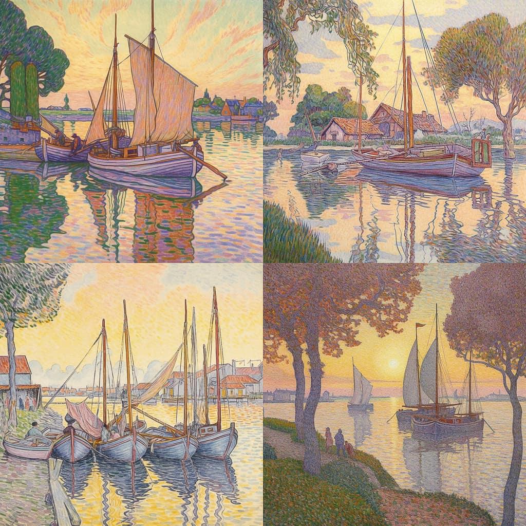 Paul Signac style, Midjourney V5, render 1 of 4