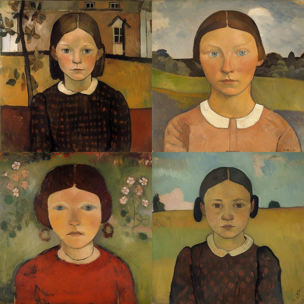 Paula Modersohn-Becker style, Midjourney V5, render 1 of 4