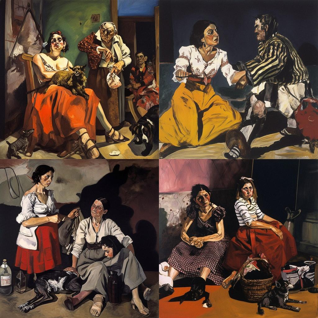 Paula Rego style, Midjourney V5, render 1 of 4