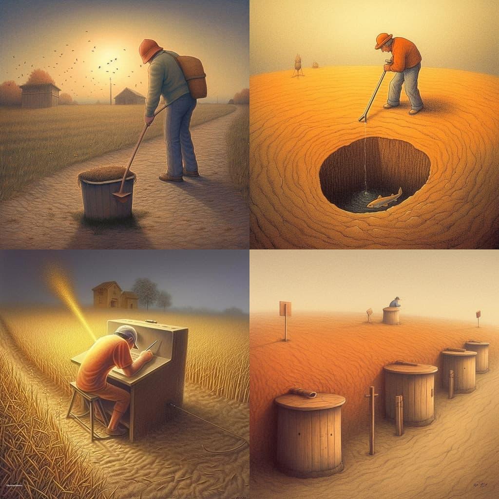 Pawel Kuczynski style, Midjourney V5, render 1 of 4