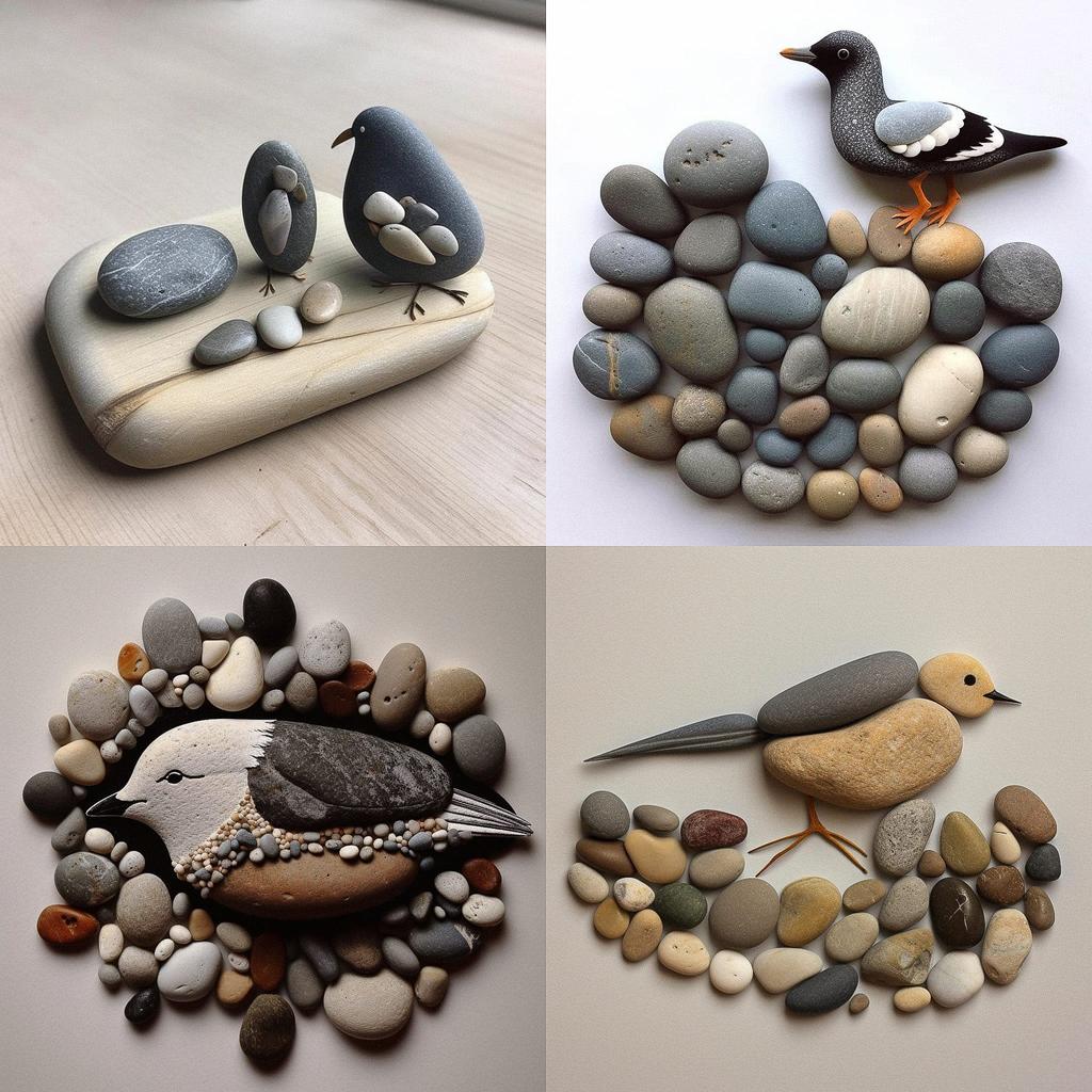 Pebble art style, Midjourney V5, render 1 of 4