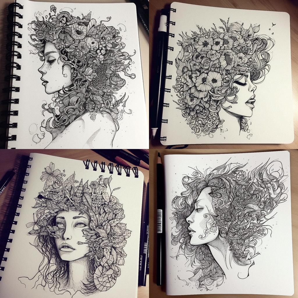 Pen drawing style, Midjourney V5, render 1 of 4