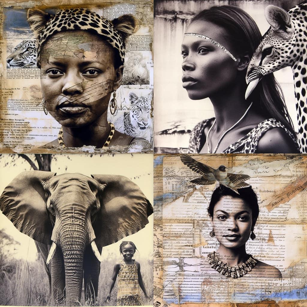 Peter Beard style, Midjourney V5, render 1 of 4