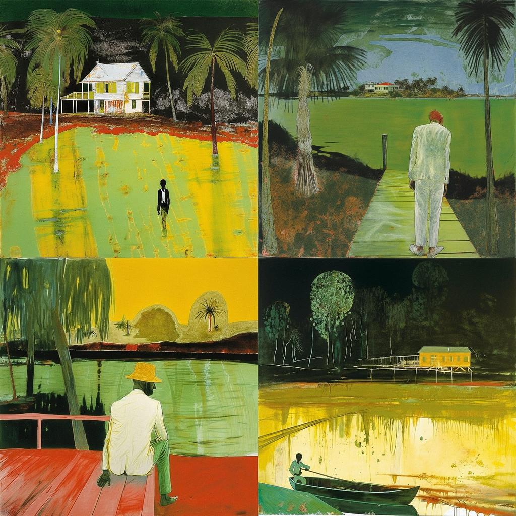 Peter Doig style, Midjourney V5, render 1 of 4