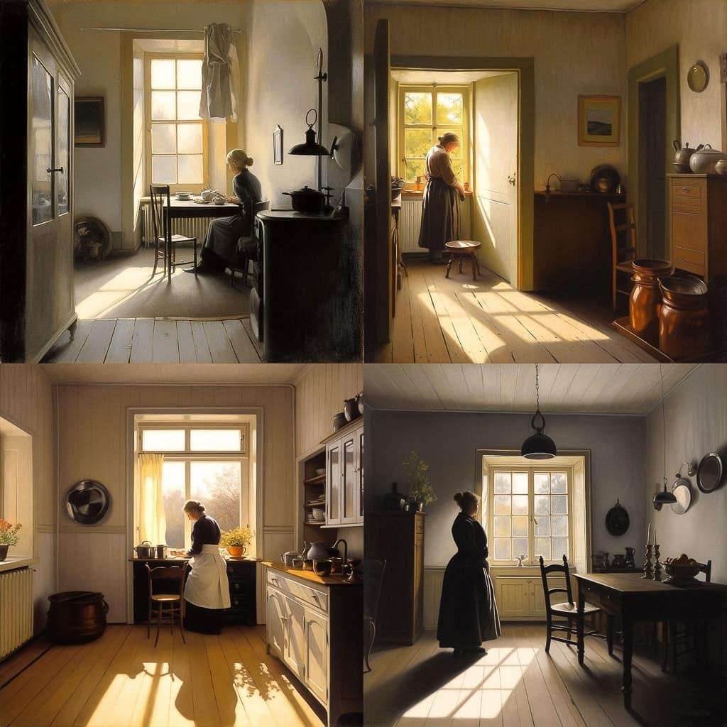 Peter Ilsted style, Midjourney V5, render 1 of 4