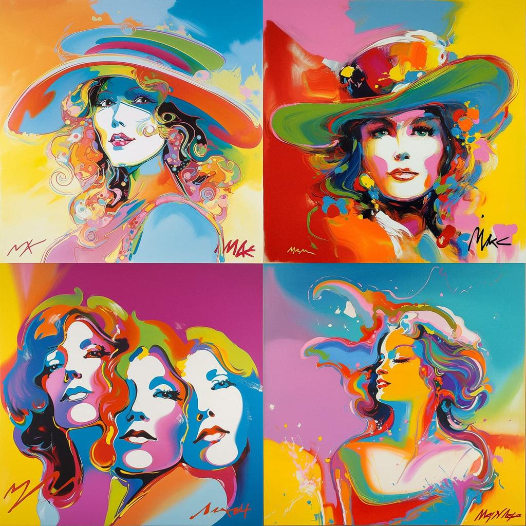 Peter Max style, Midjourney V5, render 1 of 4