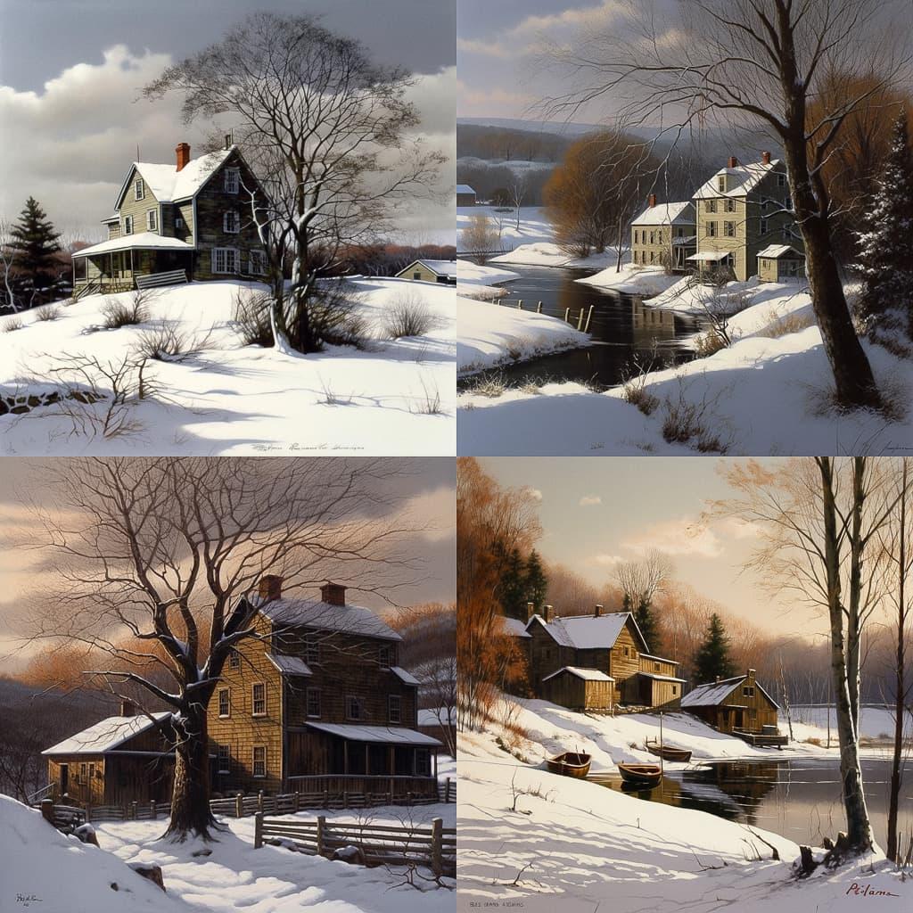 Peter Sculthorpe style, Midjourney V5, render 1 of 4