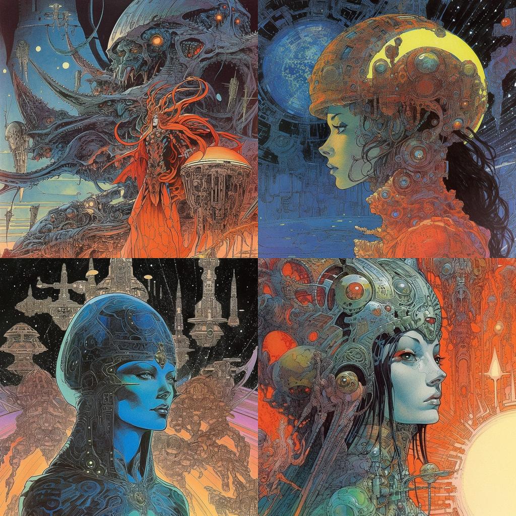 Philippe Druillet style, Midjourney V5, render 1 of 4