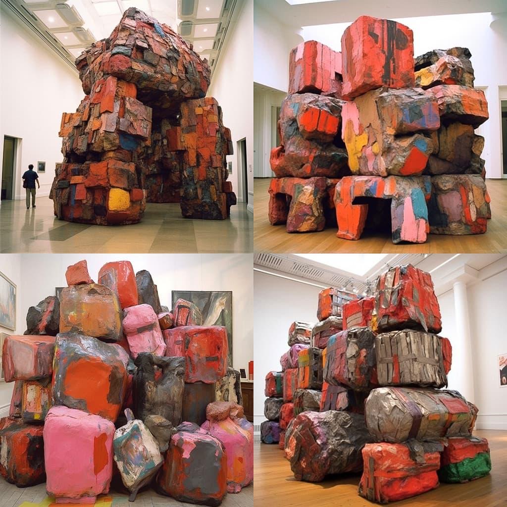 Phyllida Barlow style, Midjourney V5, render 1 of 4