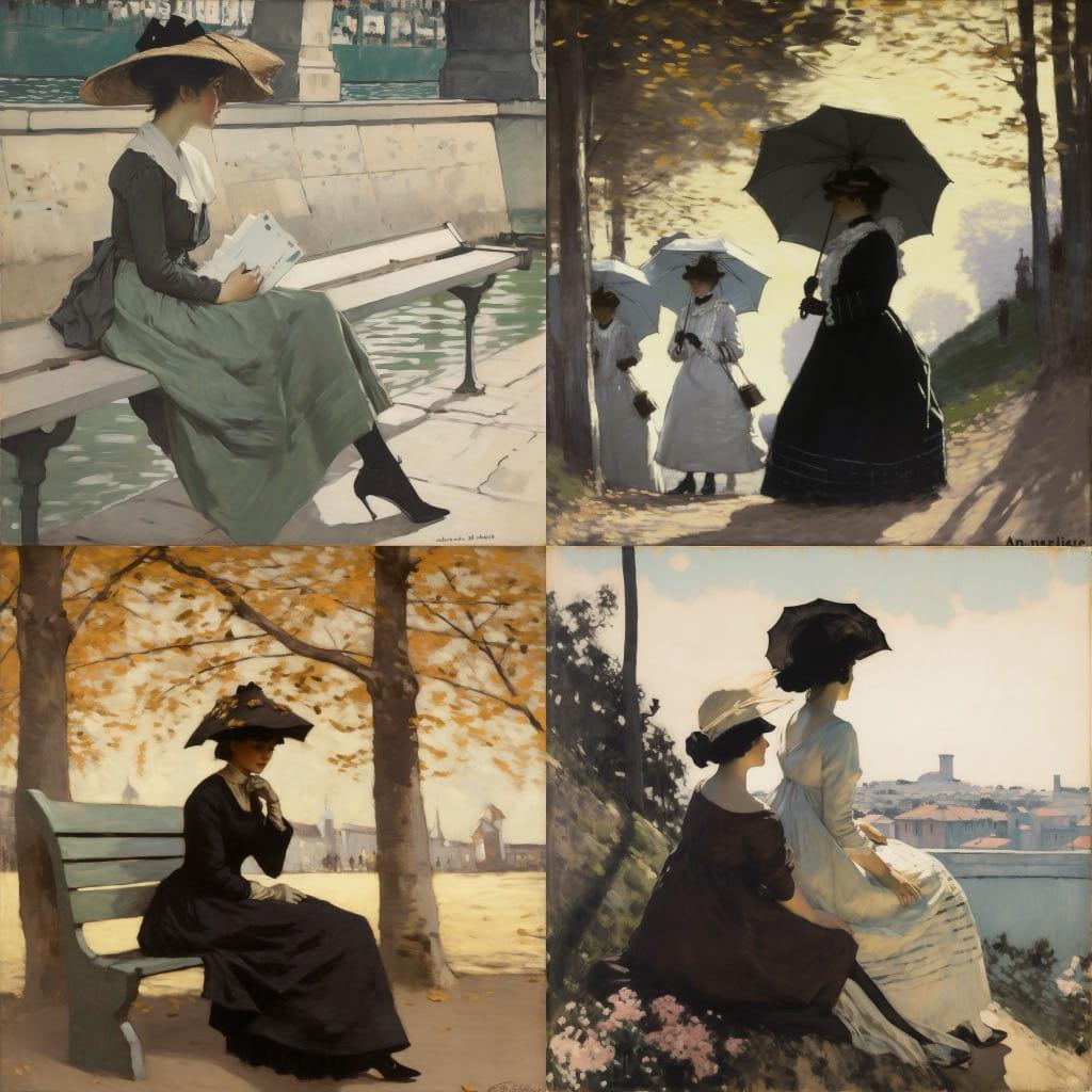 Pierre Adolphe Valette style, Midjourney V5, render 1 of 4