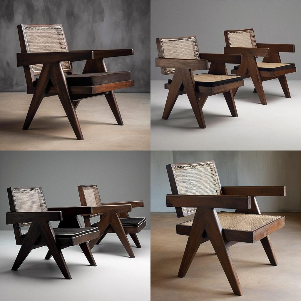 Pierre Jeanneret style, Midjourney V5, render 1 of 4