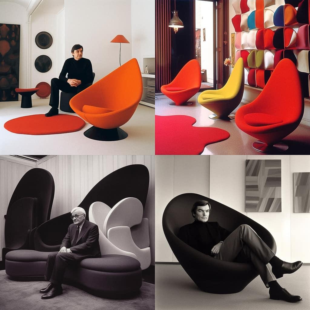 Pierre Paulin style, Midjourney V5, render 1 of 4