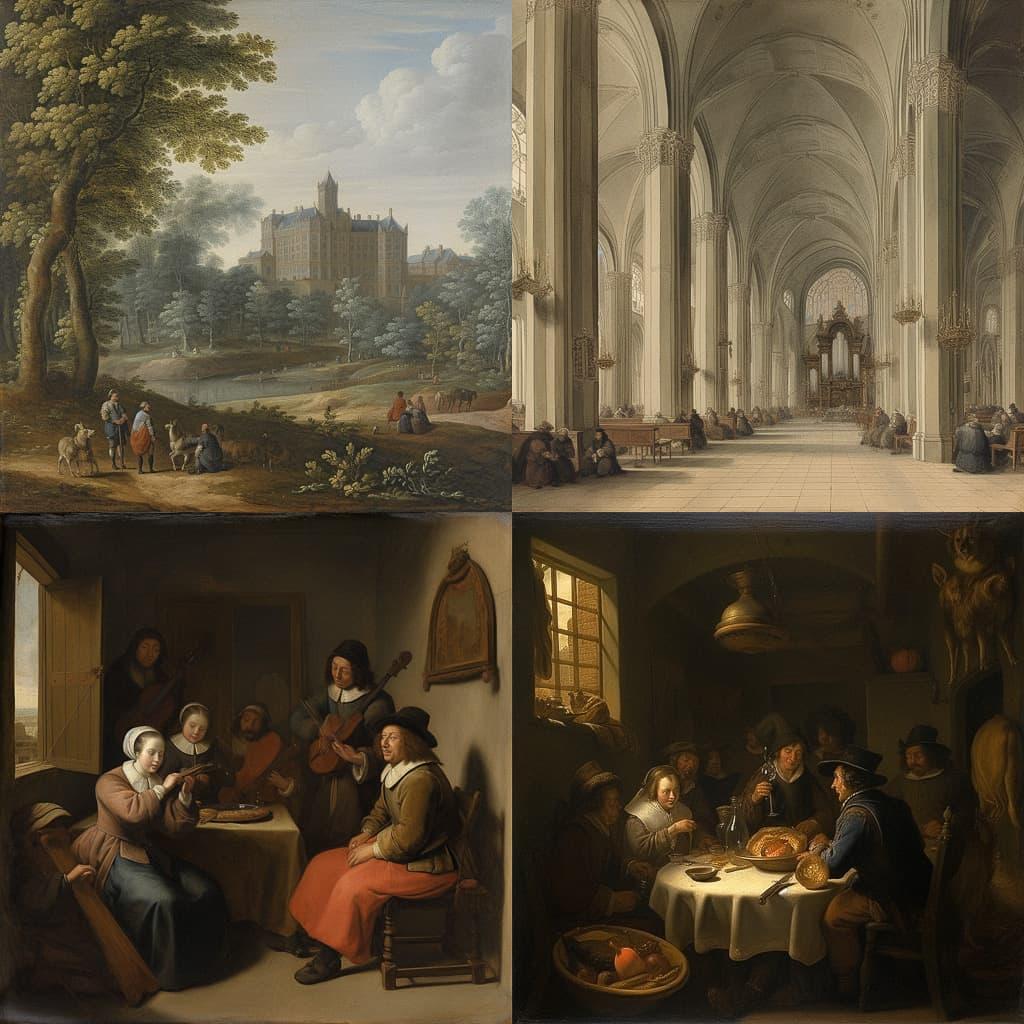 Pieter-Jansz van Asch style, Midjourney V5, render 1 of 4