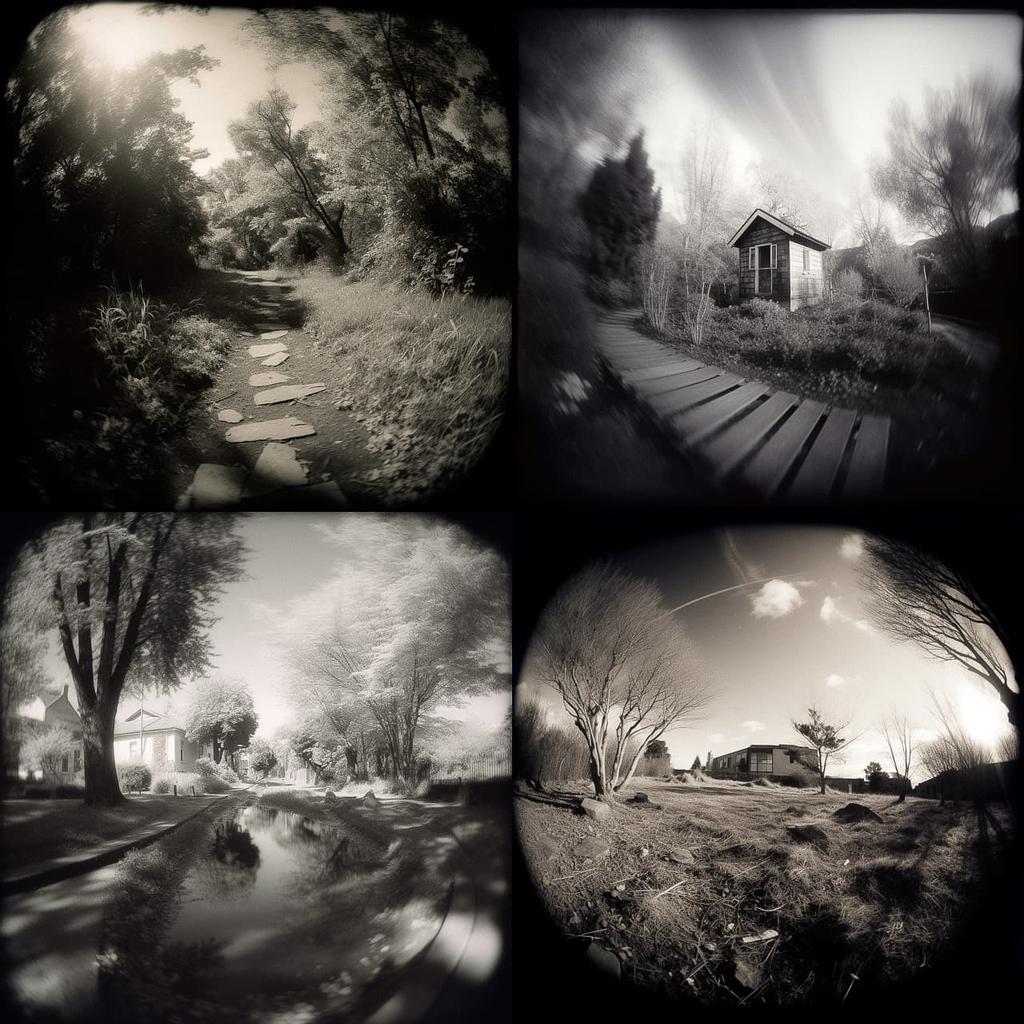 Pinhole lens style, Midjourney V5, render 1 of 4
