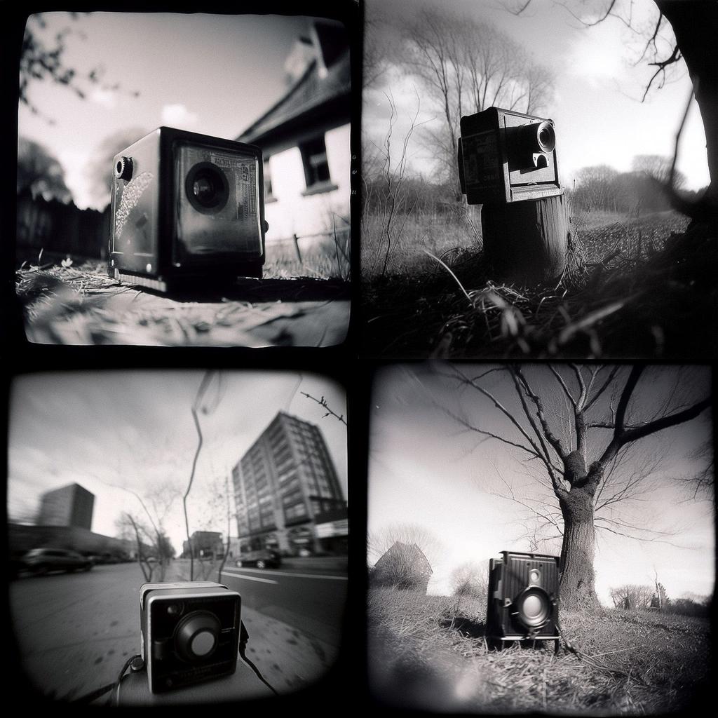 Pinhole photography style, Midjourney V5, render 1 of 4
