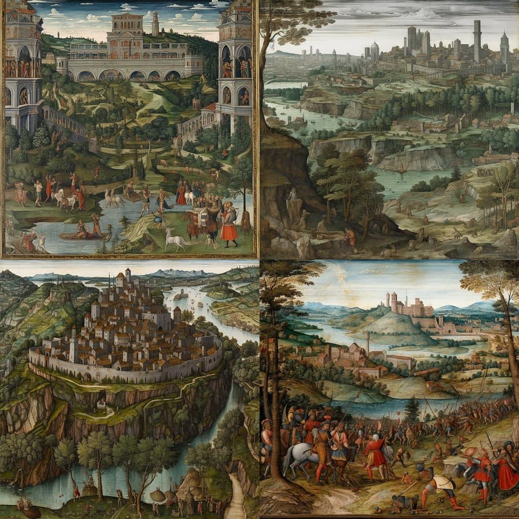 Pinturicchio style, Midjourney V5, render 1 of 4