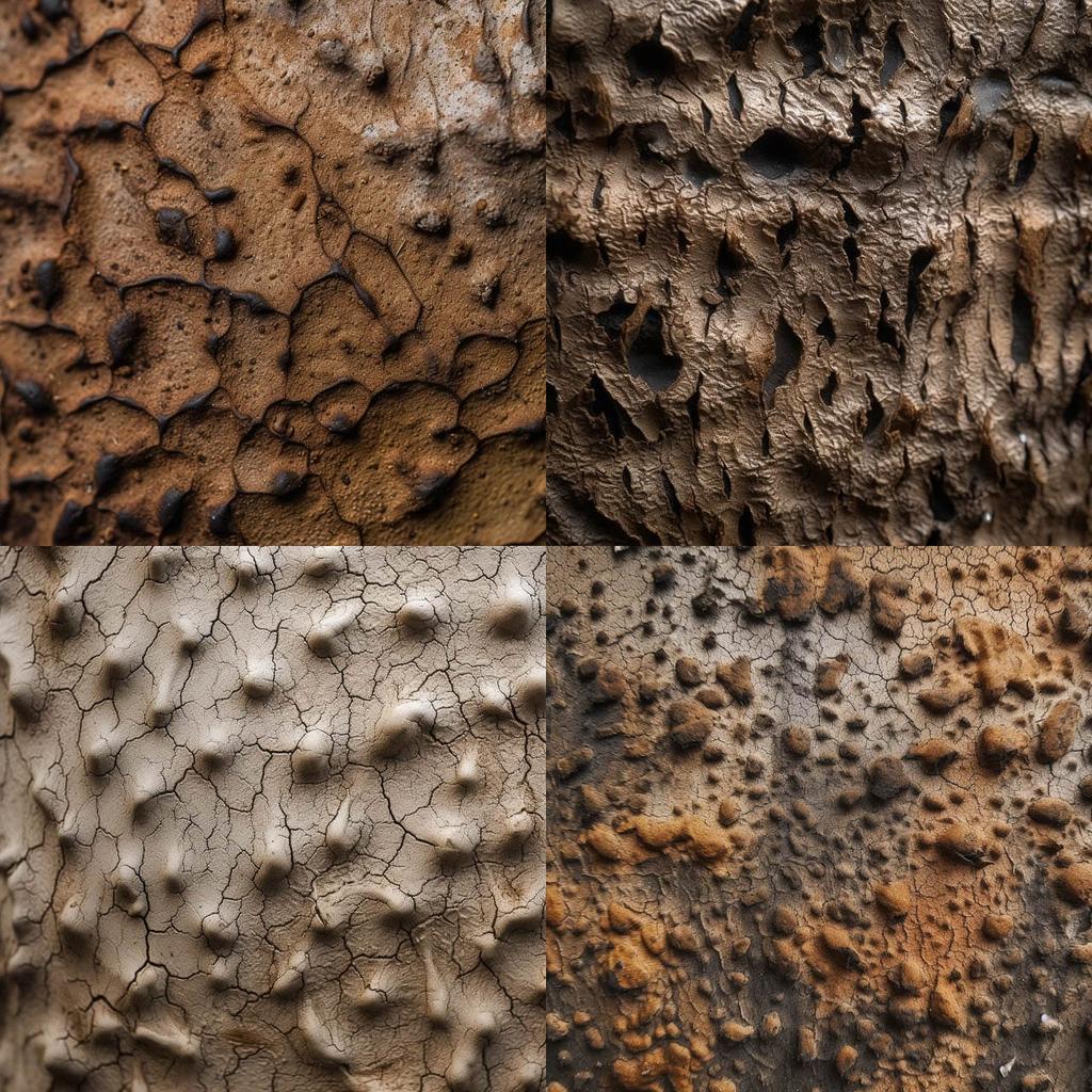 Pitted texture style, Midjourney V5, render 1 of 4