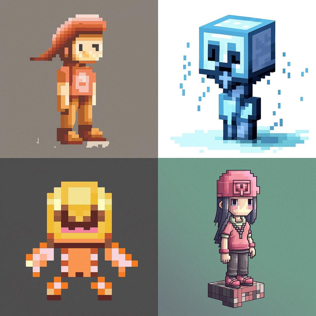 Pixel drawing style, Midjourney V5, render 1 of 4