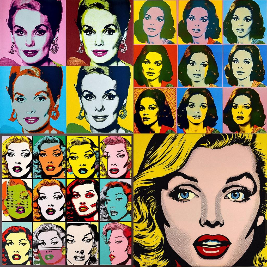 Pop art style, Midjourney V5, render 1 of 4