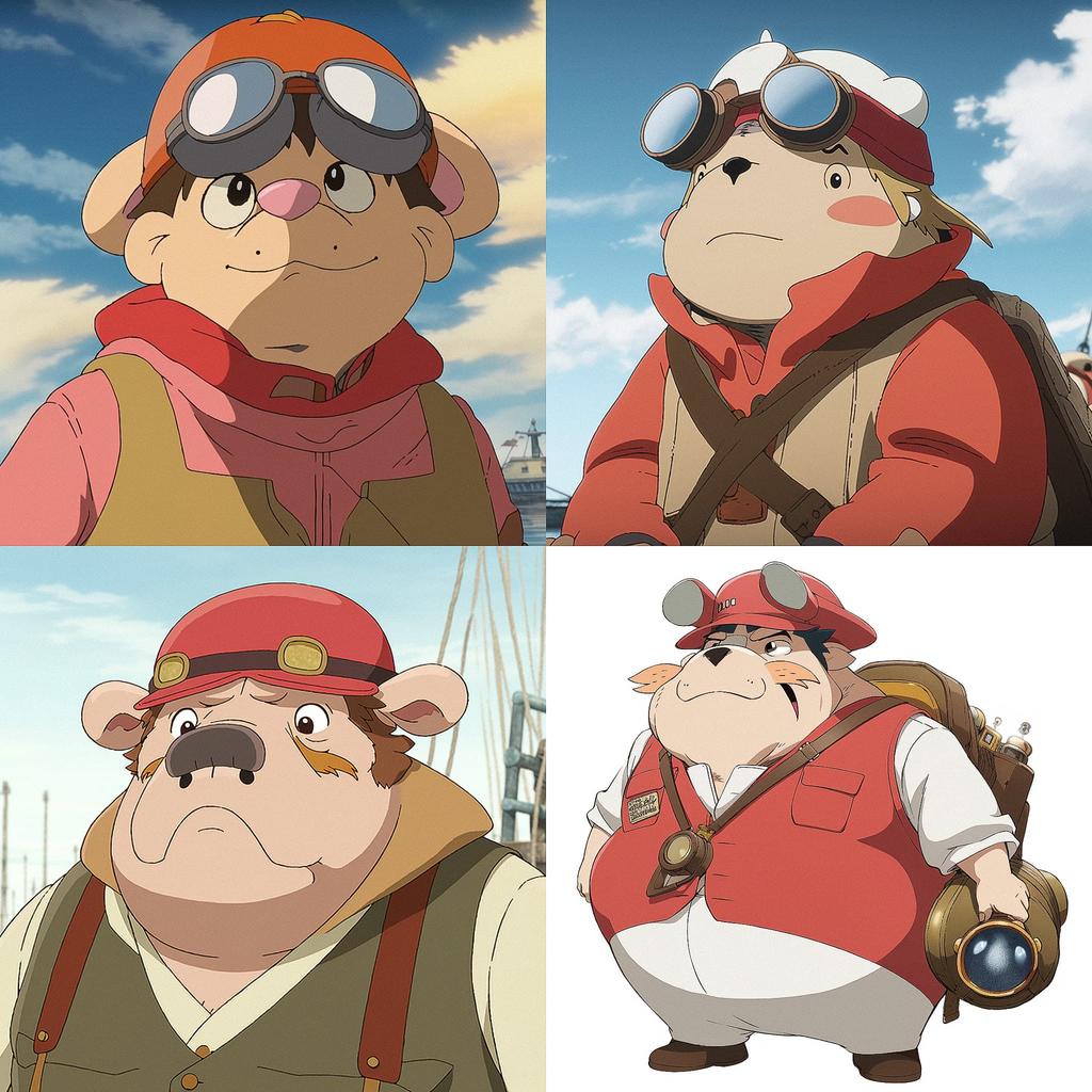 Porco Rosso style, Midjourney V5, render 1 of 4