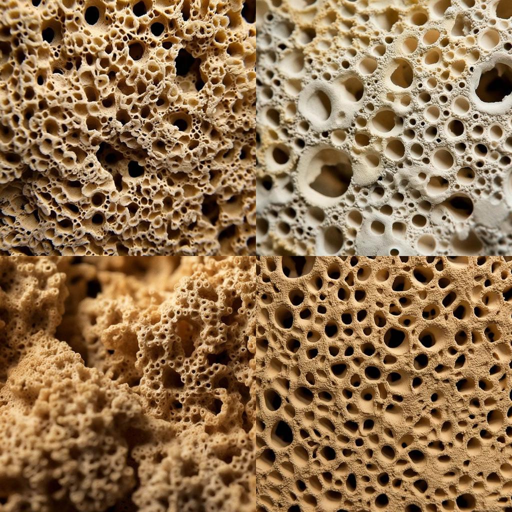 Porous texture style, Midjourney V5, render 1 of 4